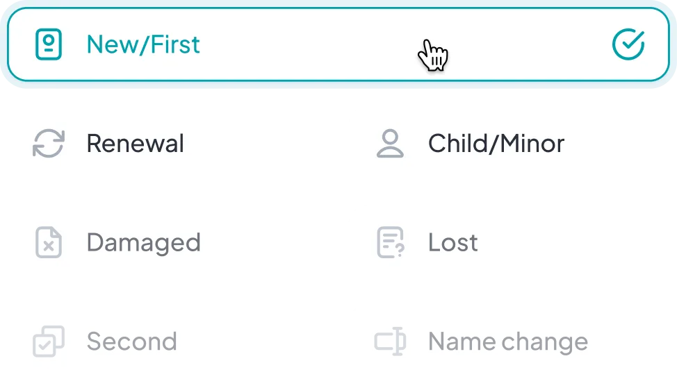 Select your passport service.