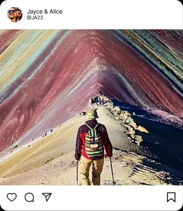 Social post of hiking