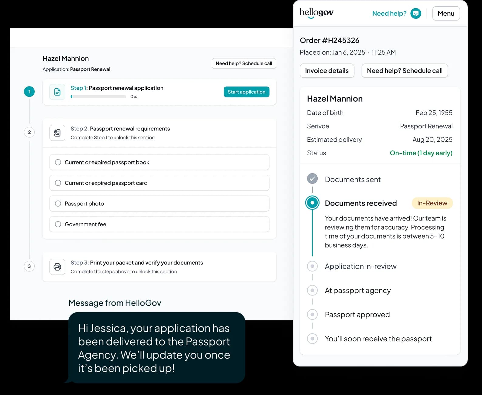 HelloGov's platform built for passport services