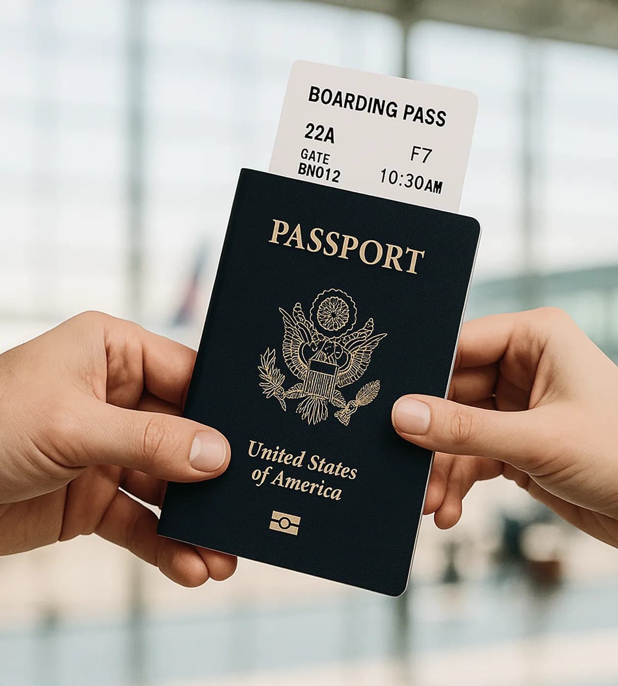 Passport with boarding pass