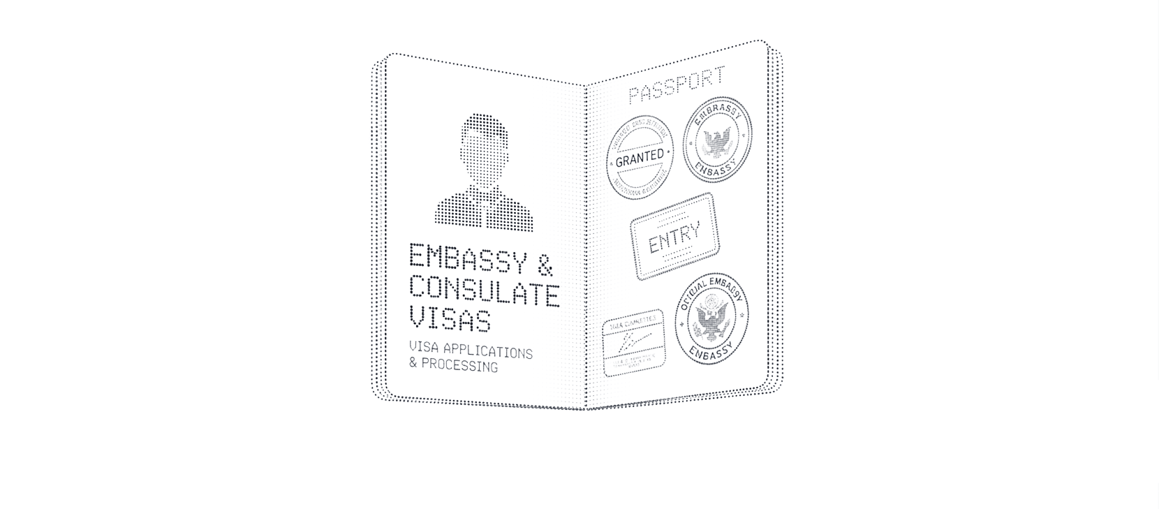 Map showing embassy and consulate visa locations